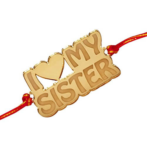 Gold Acrylic I Love My Sister Incredible Rakhi-1