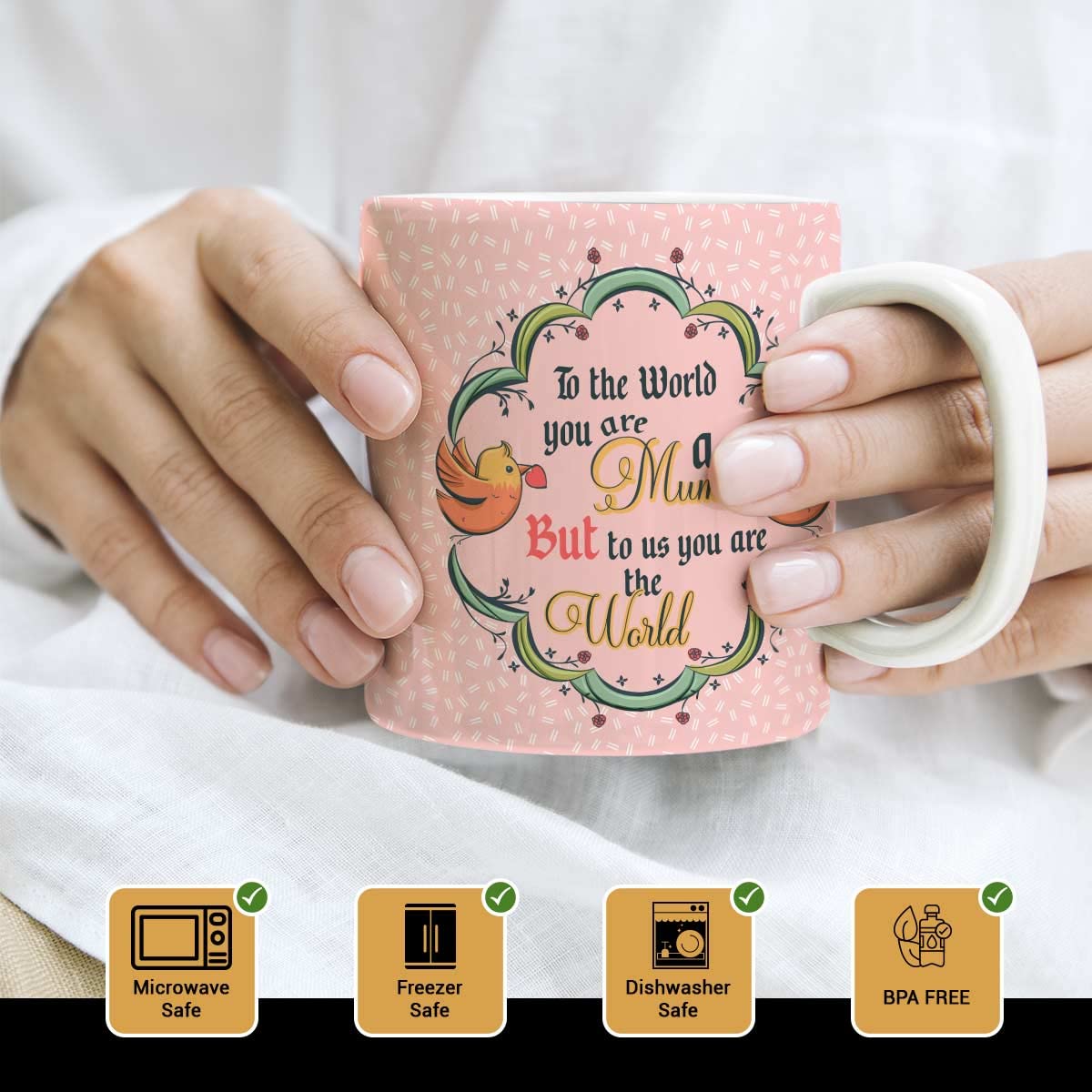 Mum Means World Ceramic Coffee Mug Gift For Mom