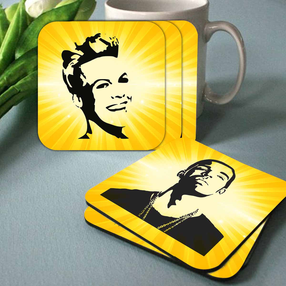 Top Music Artists of All Time Coasters Set of 6