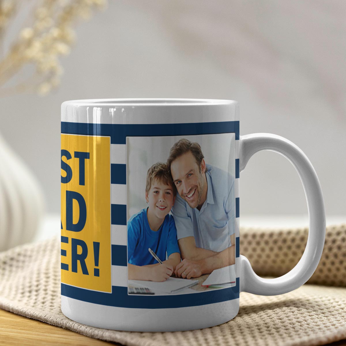 Customized Best Dad Ever Photo Coffee Mug Gift For Father's Day 4