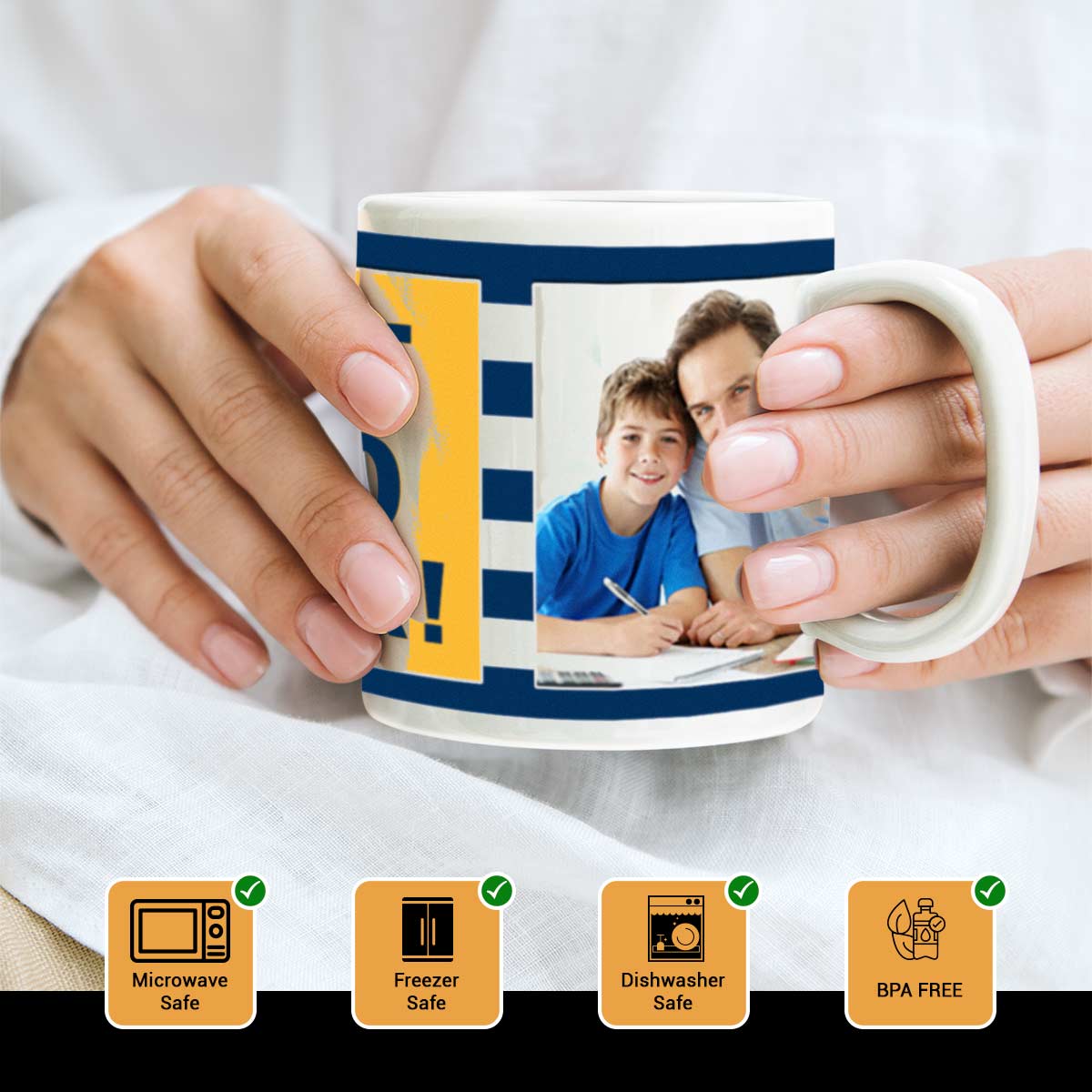 Customized Best Dad Ever Photo Coffee Mug Gift For Father's Day 2