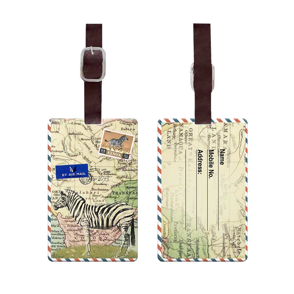 Personalised Africa Luggage Tag