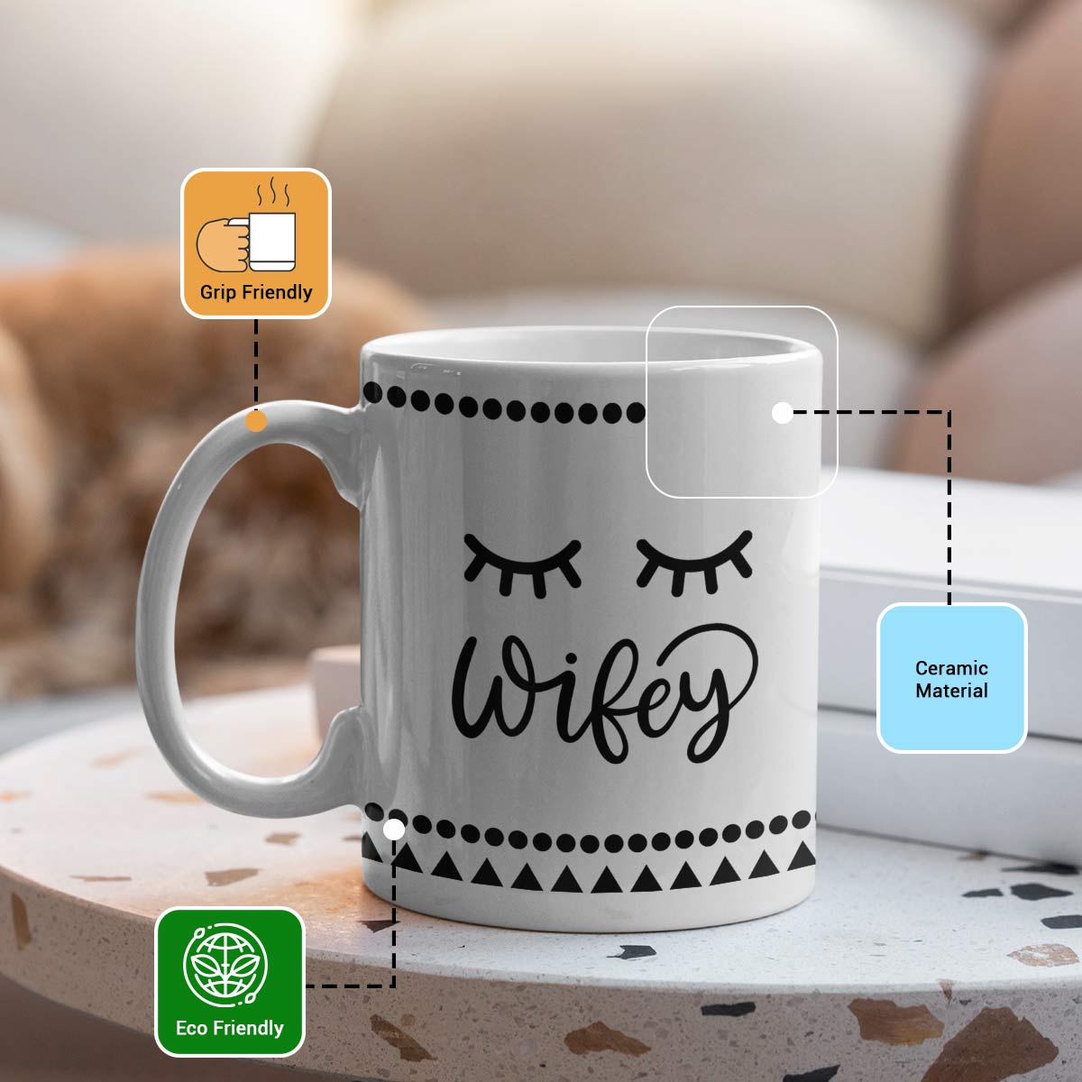 Personalized Hubs & Wifey Couple Coffee Mug Set of 2 for Valentine's Day-10