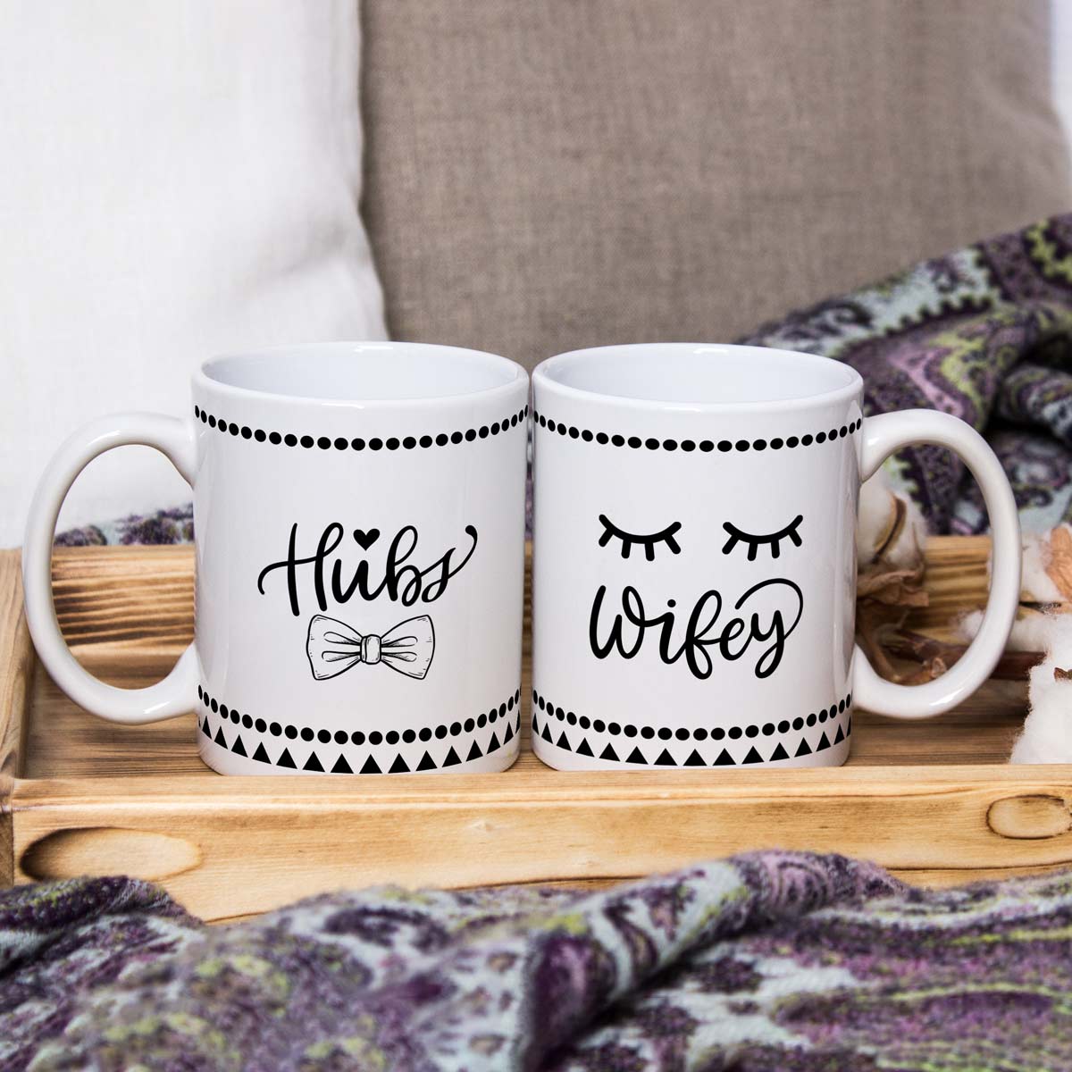Personalized Hubs & Wifey Couple Coffee Mug Set of 2 for Valentine's Day-1
