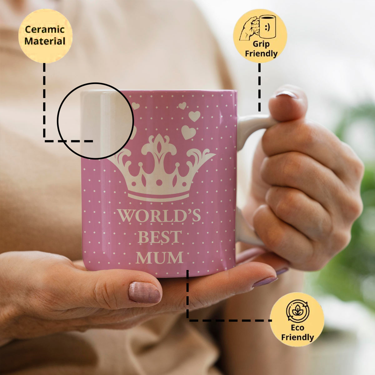World’s Best Mum Ceramic Coffee Mug Gift For Mom