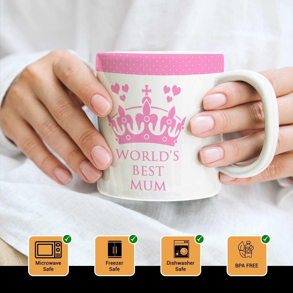 World’s Best Mum Printed Ceramic Coffee Mug Gift For Mom