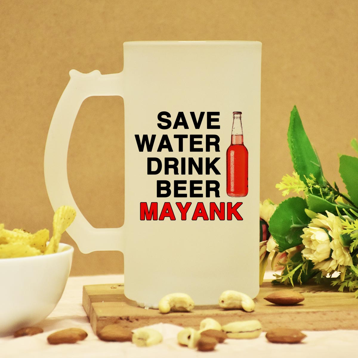 Personalised Save Water Drink Beer Mug