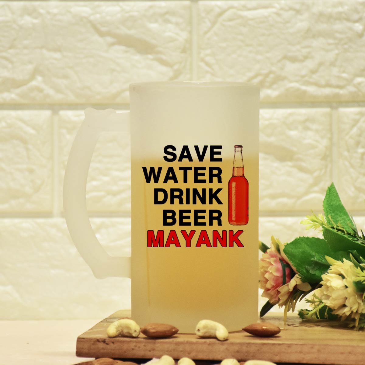 Personalised Save Water Drink Beer Mug
