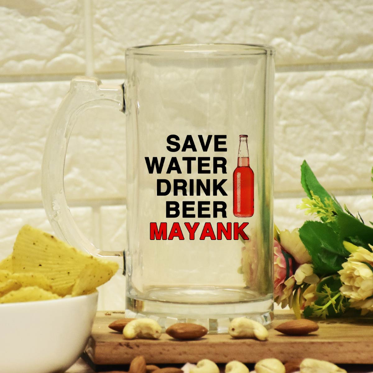 Personalised Save Water Drink Beer Mug