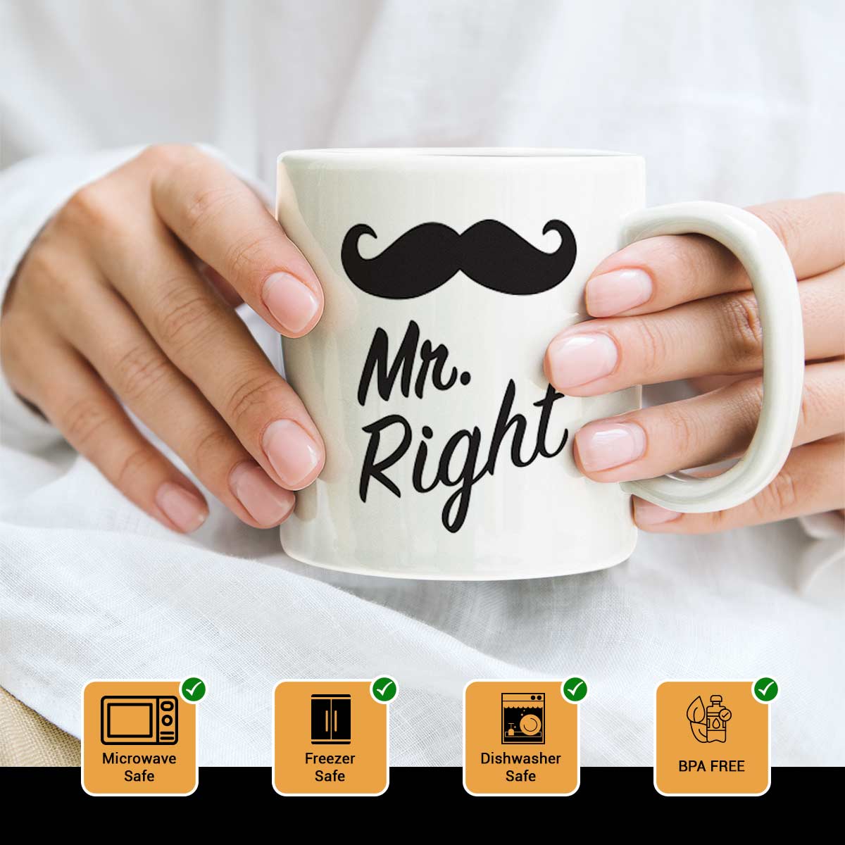 Mr. & Mrs. Always Right Valentine's Day Coffee Mug Set of 2 for Couple-3