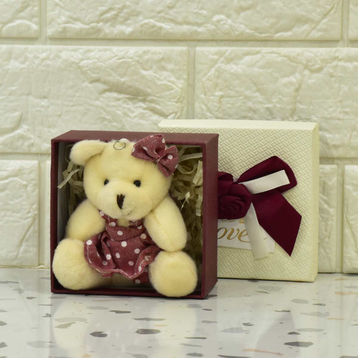 Mini Cute Teddy Soft Toy Gift Box For Couple