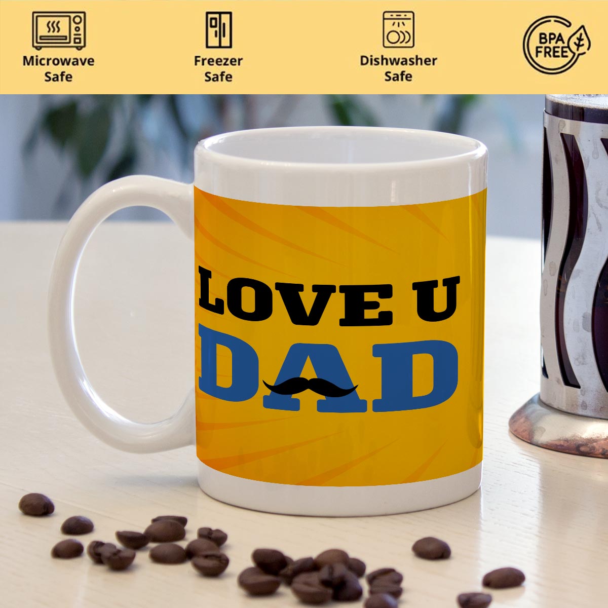 Customized Love U Dad Photo Coffee Mug Gift For Father's Day 2