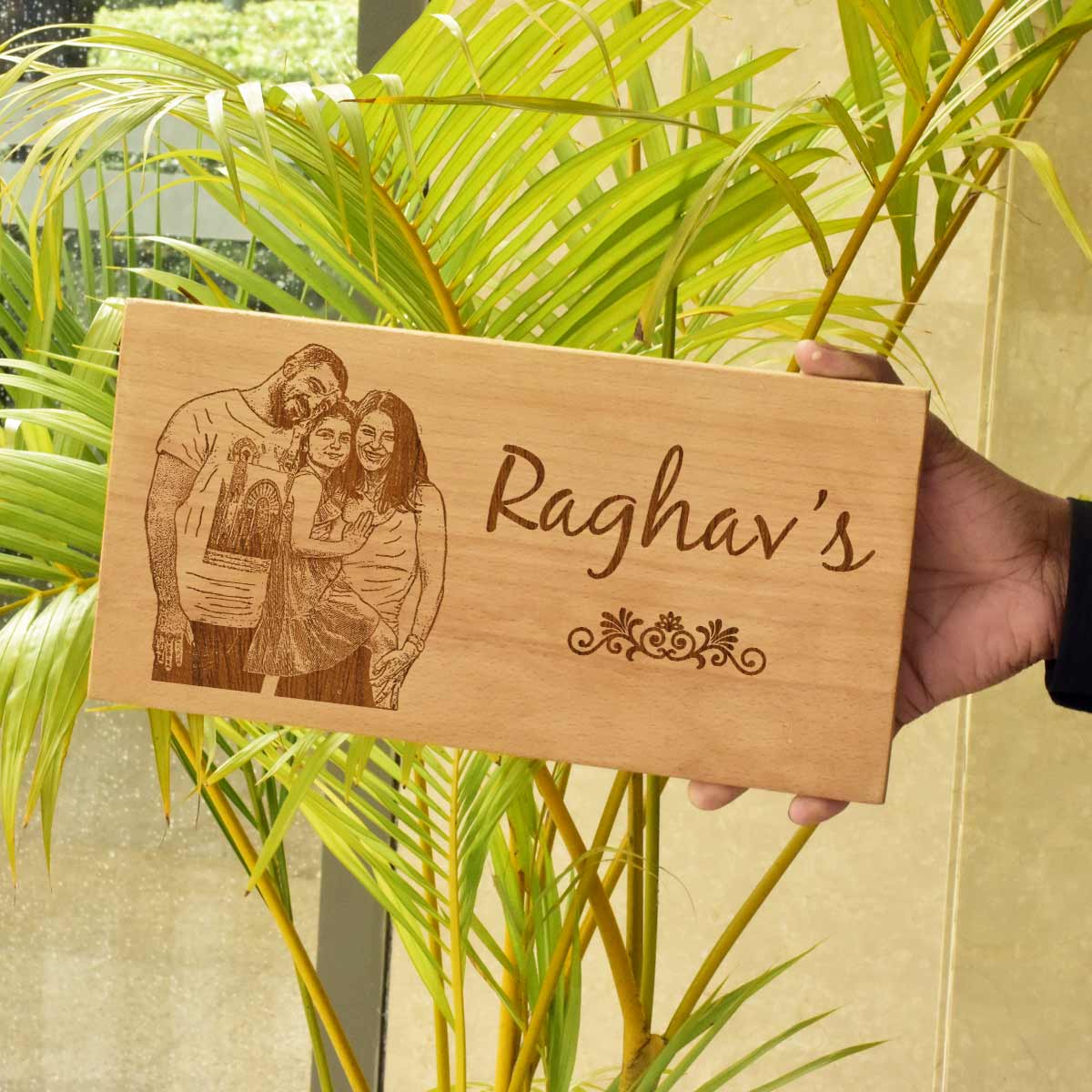 Persoanlized Wooden Engraved Name Plate for Home