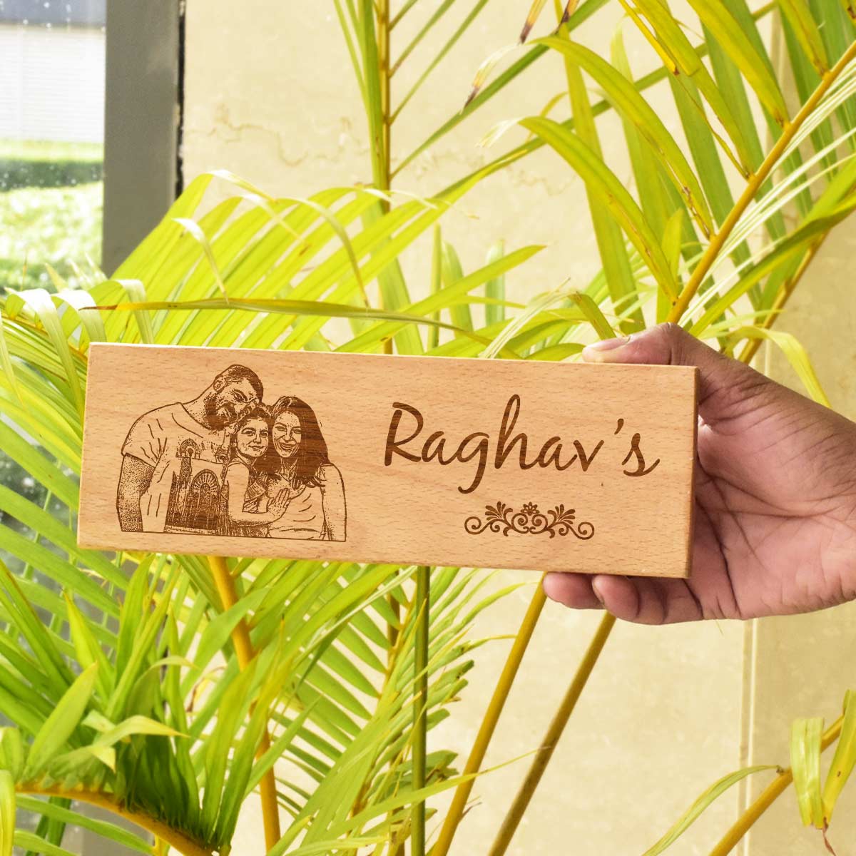 Persoanlized Wooden Engraved Name Plate for Home