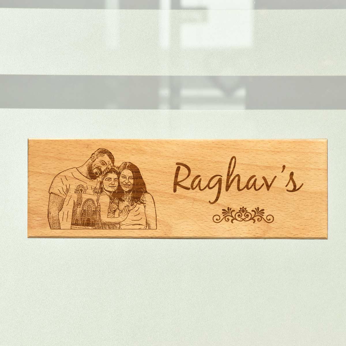 Persoanlized Wooden Engraved Name Plate for Home