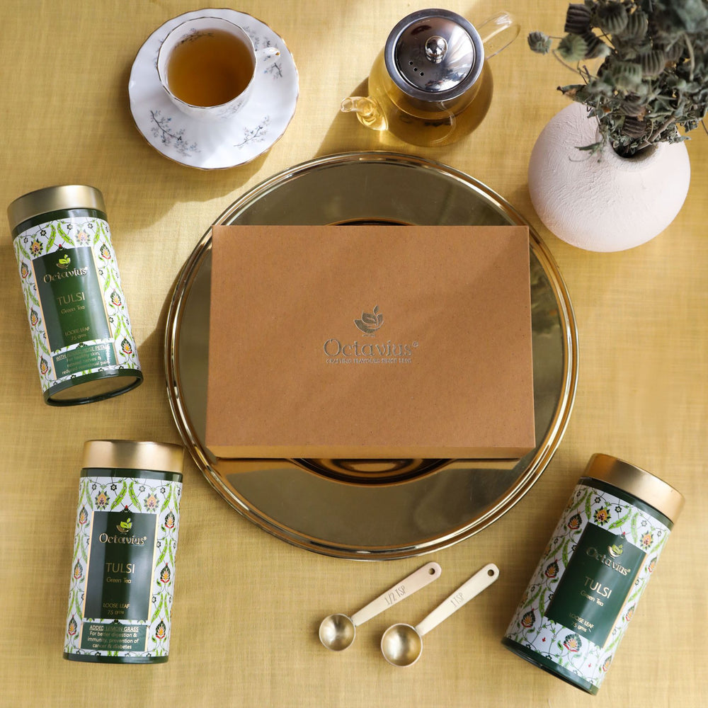 Octavius Tea Collection| Truly Tulsi Teas Ranges - 3 Tins Packed In An Exclusive Gift box-2