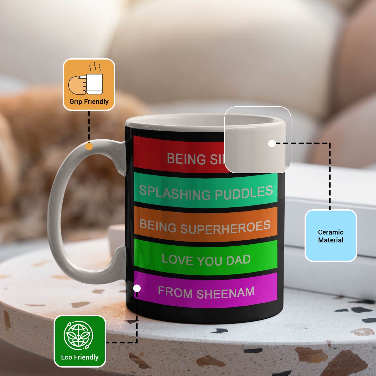 Personalized Love You Dad Photo Coffee Mug Gift For Father's Day 5