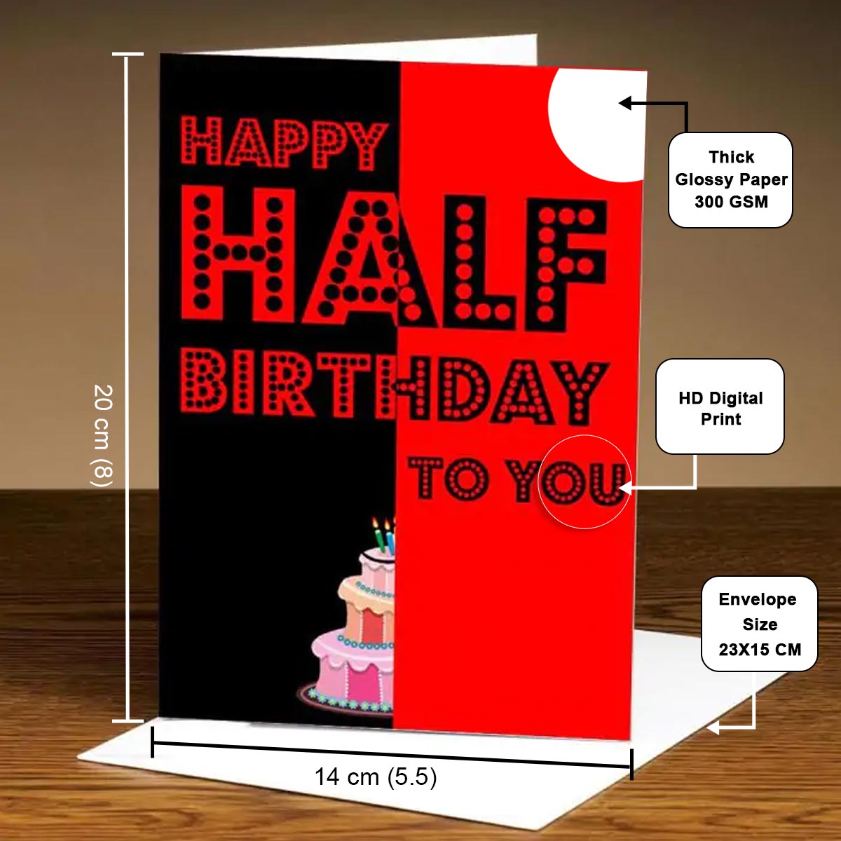 Personalised Half Birthday Greeting Card