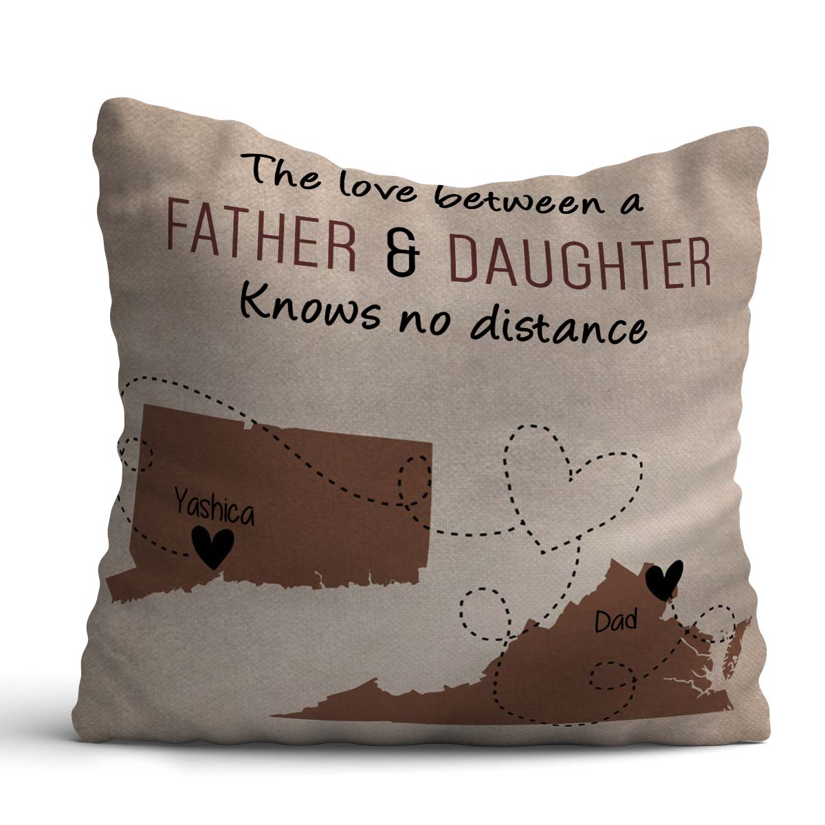 Customized Love Between Father & Daughter Cushion Gift For Dad