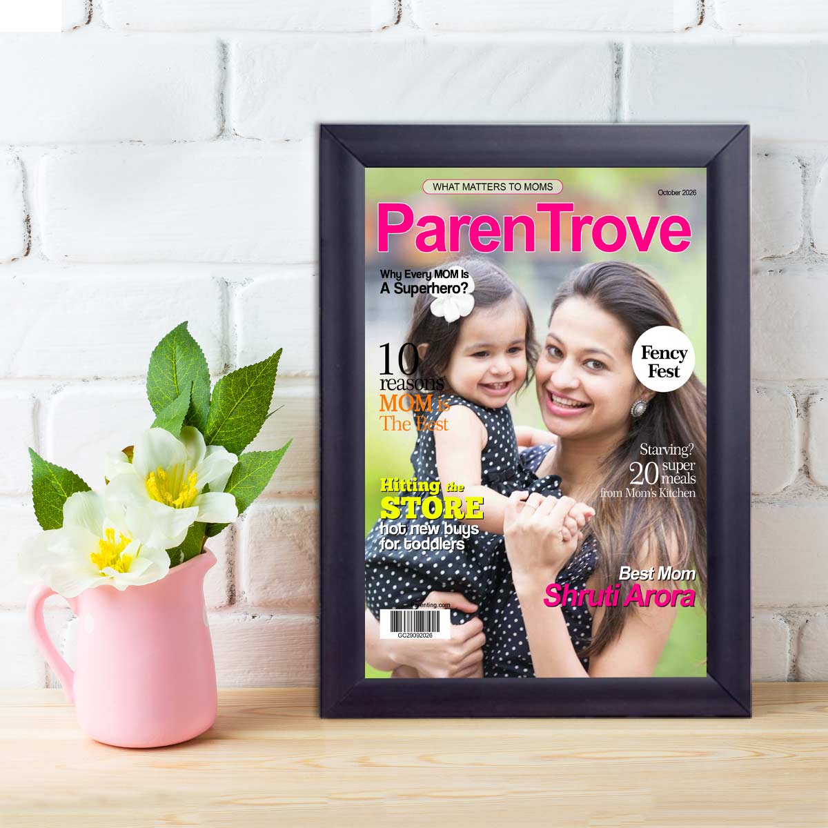 Personalized Parenthood Magazine Cover Gift for Mom