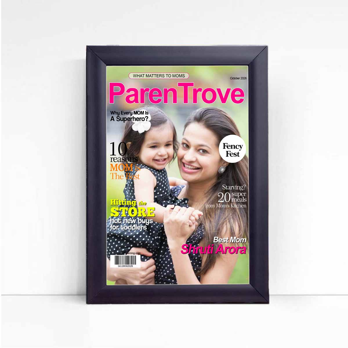Personalized Parenthood Magazine Cover Gift for Mom