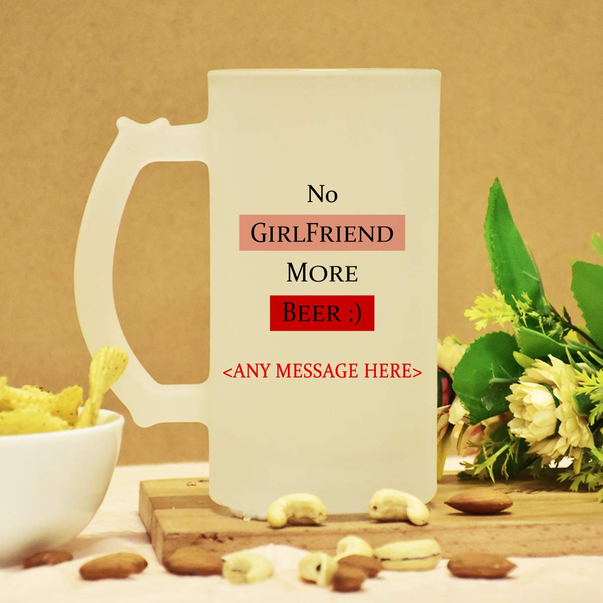 Personalised No Girlfriend More Beer Beer Mug