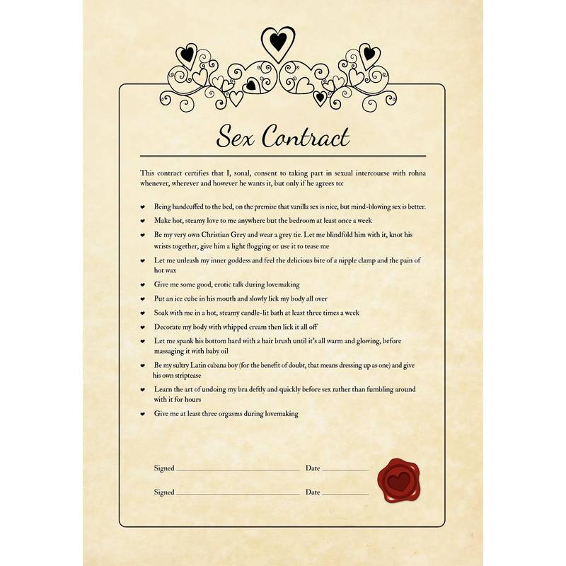 Buy Naughty Sex Contract for Men Online at Best Prices