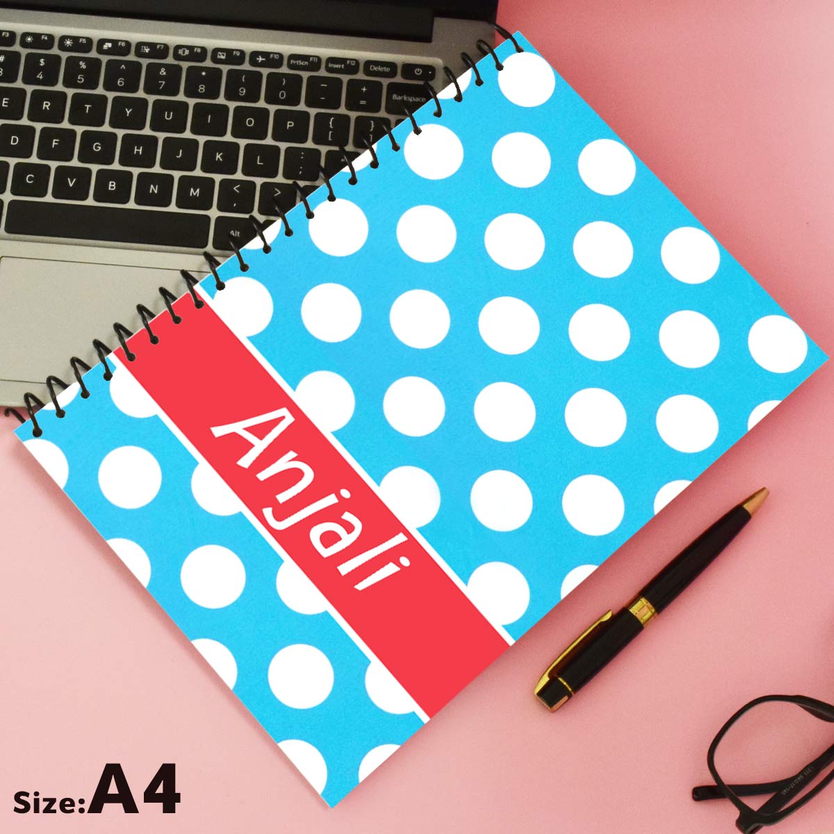 Polka Dot Personalised Notebook