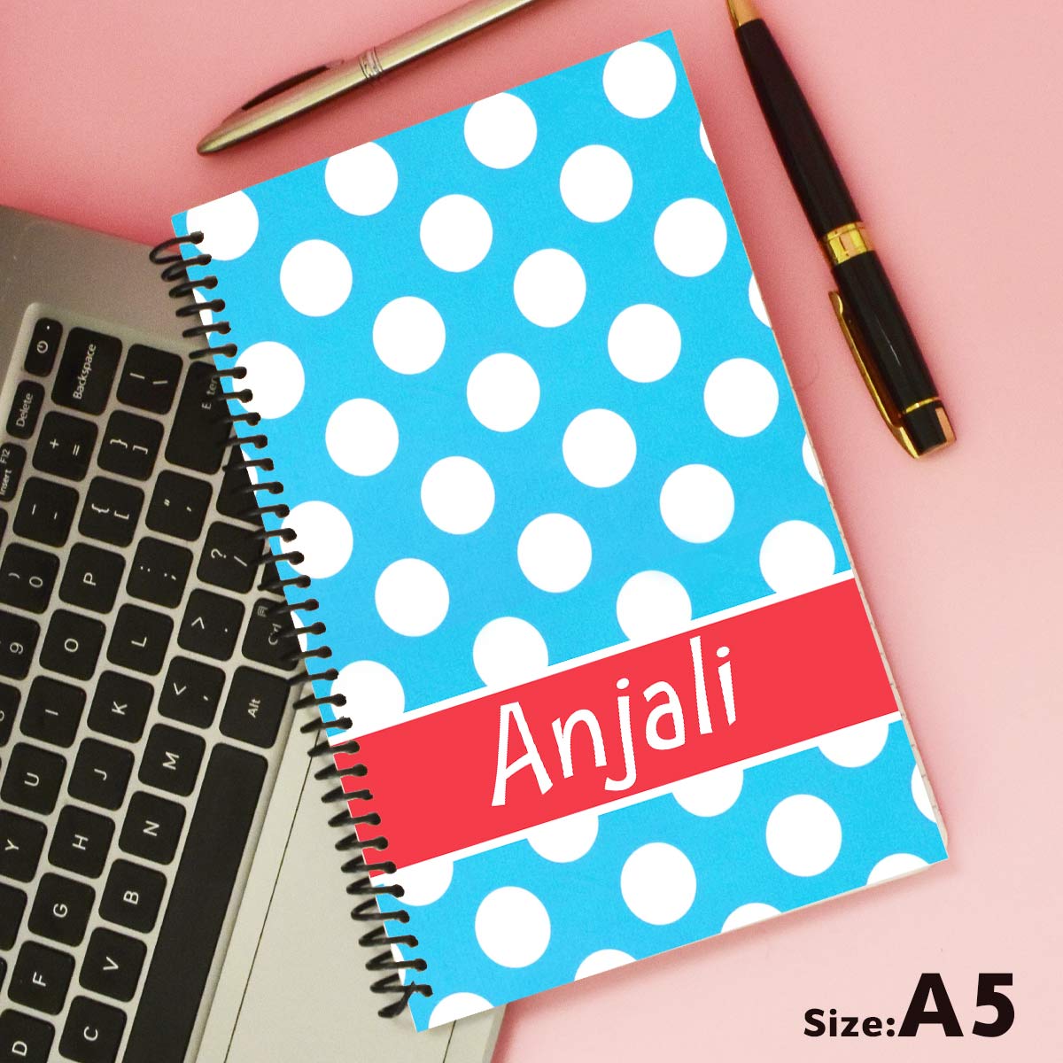 Polka Dot Personalised Notebook