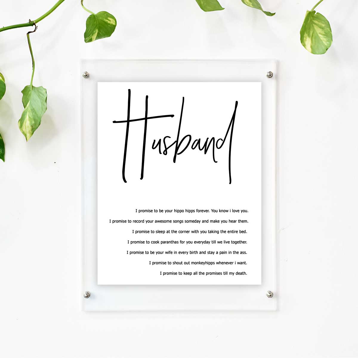 Personalised Love You Till The End - Vows