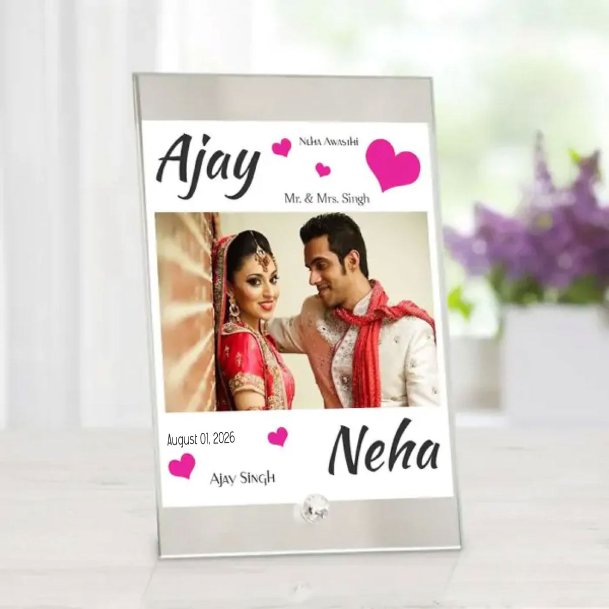 Personalised Love Couple Glass Frame