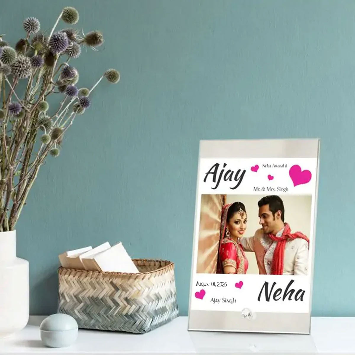 Personalised Love Couple Glass Frame