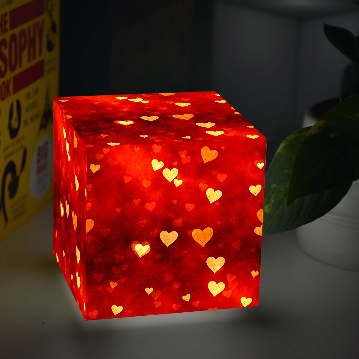 Glowing Heart Cubelit Mini Lamp
