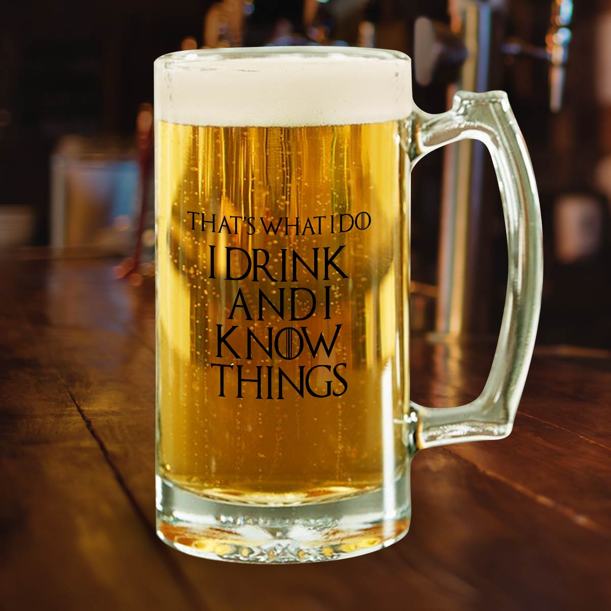 I Drink And I Know Things Beer Mug 600ml - Beer Lover Gift