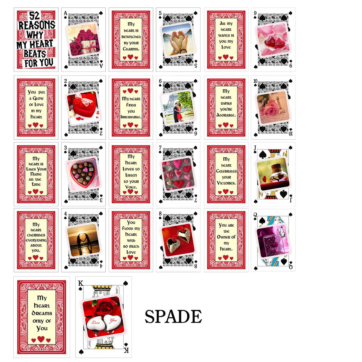 Personalised Message Bottle & 52 Reason I Love You Deck Of Cards