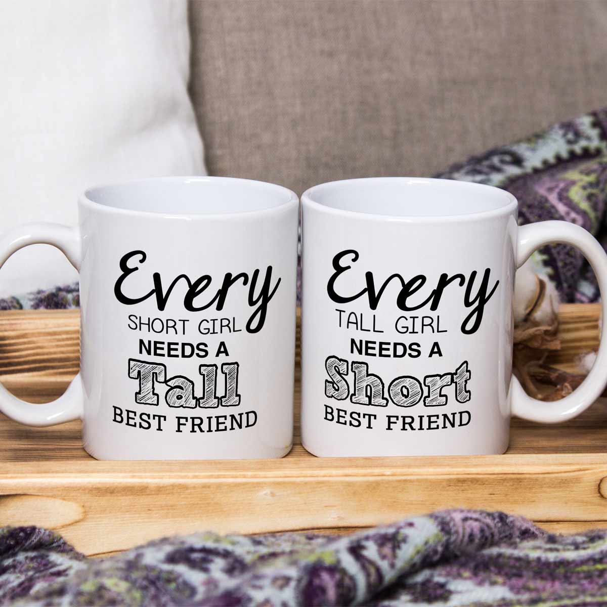 Set Of 2 Tall & Short Coffee Mugs