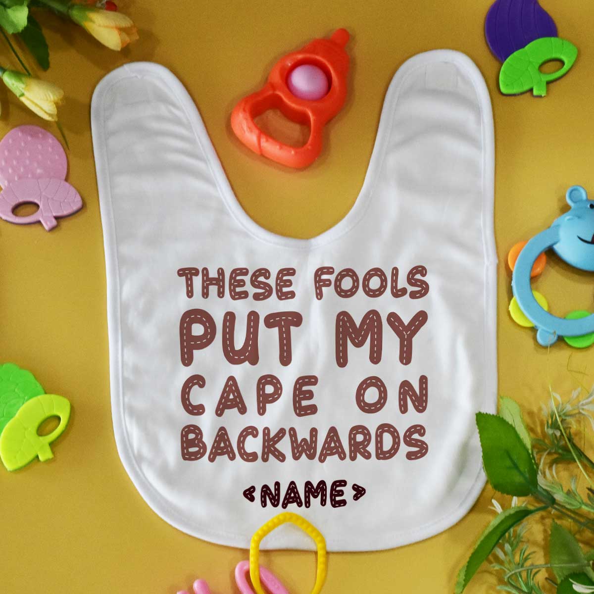 Set of 2 Personalised Super Hero Baby Bib