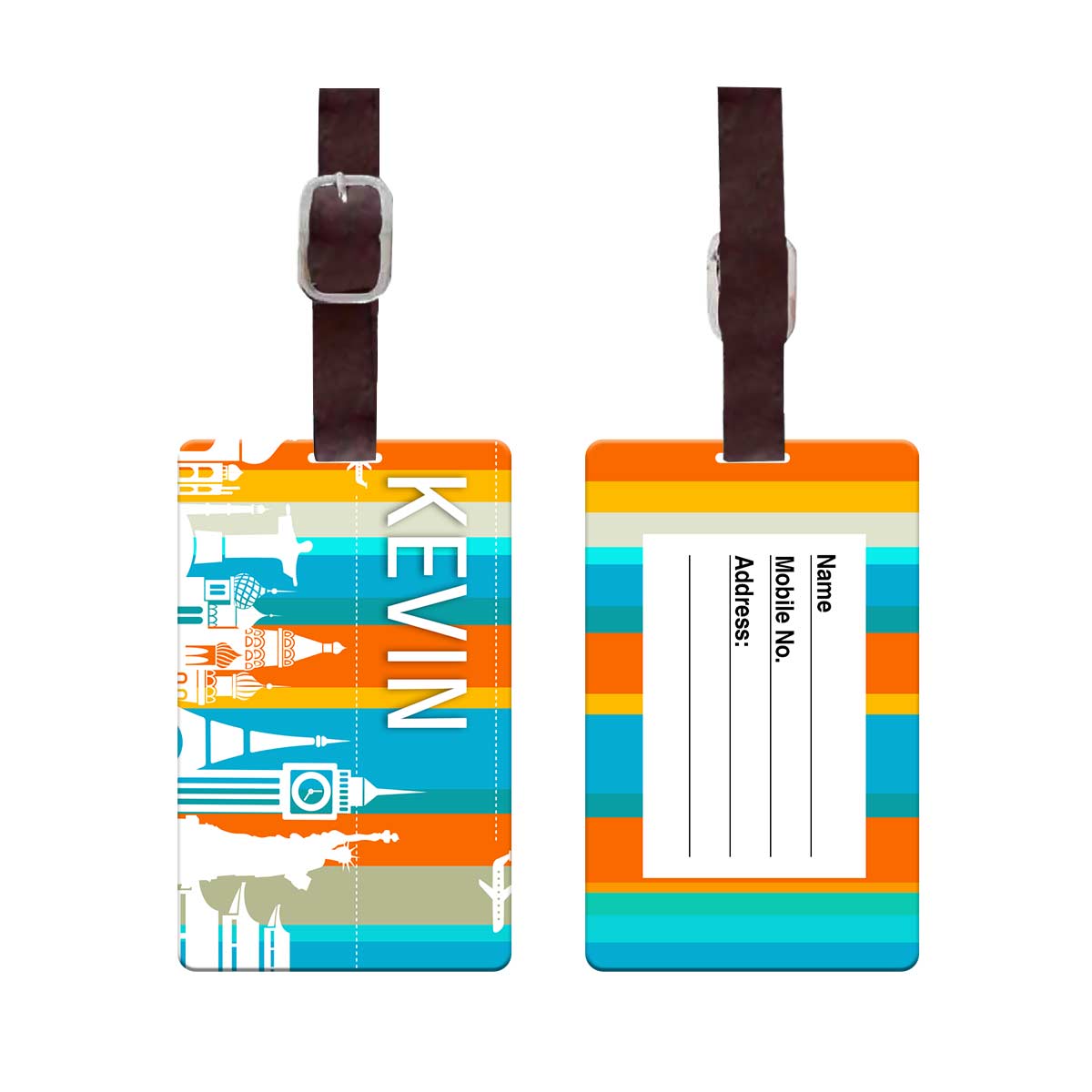 City Skyline Personalised Luggage Tag