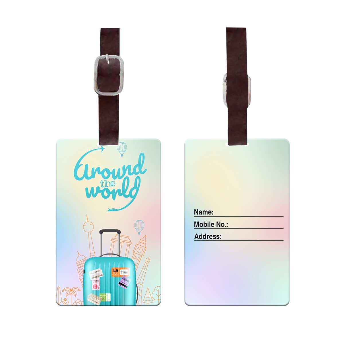 Around The World Personalised Luggage Tag
