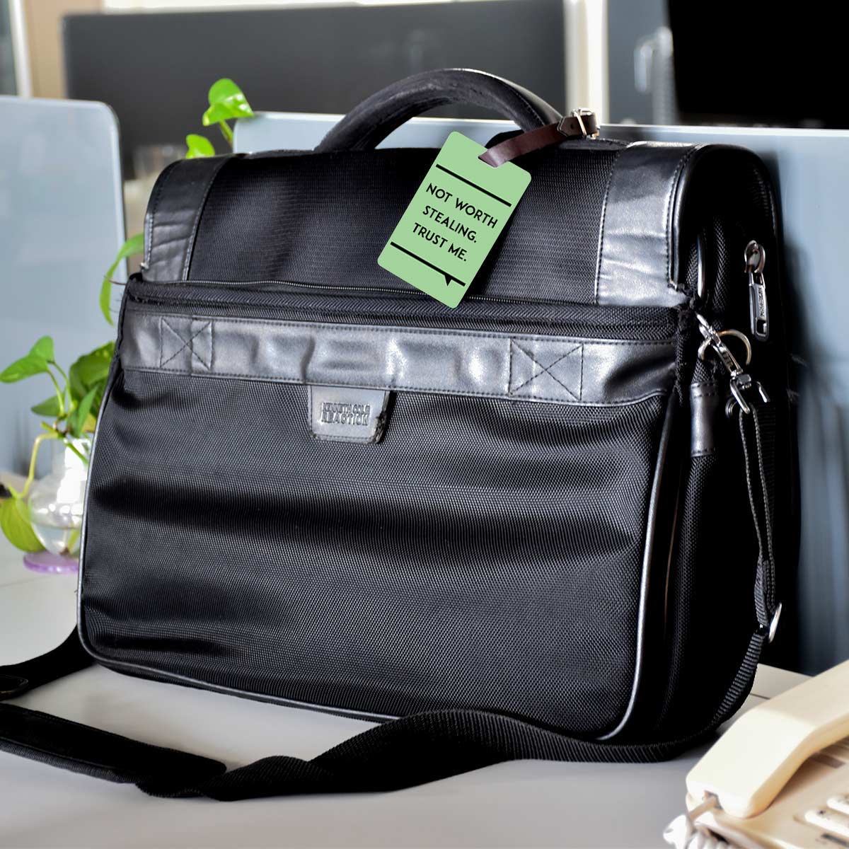 Personalised Not Worth Stealing Luggage Tag