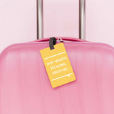 Personalised Not Worth Stealing Black Luggage Tag