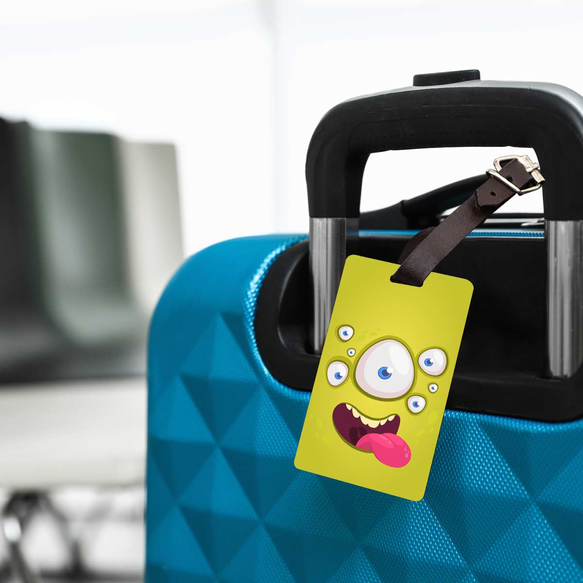 Personalised Green Monster Luggage Tag