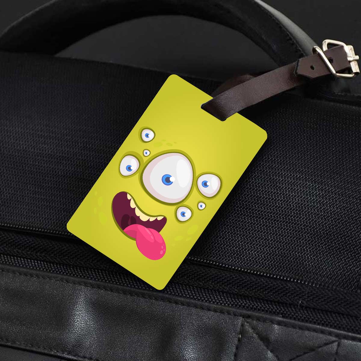 Personalised Green Monster Luggage Tag