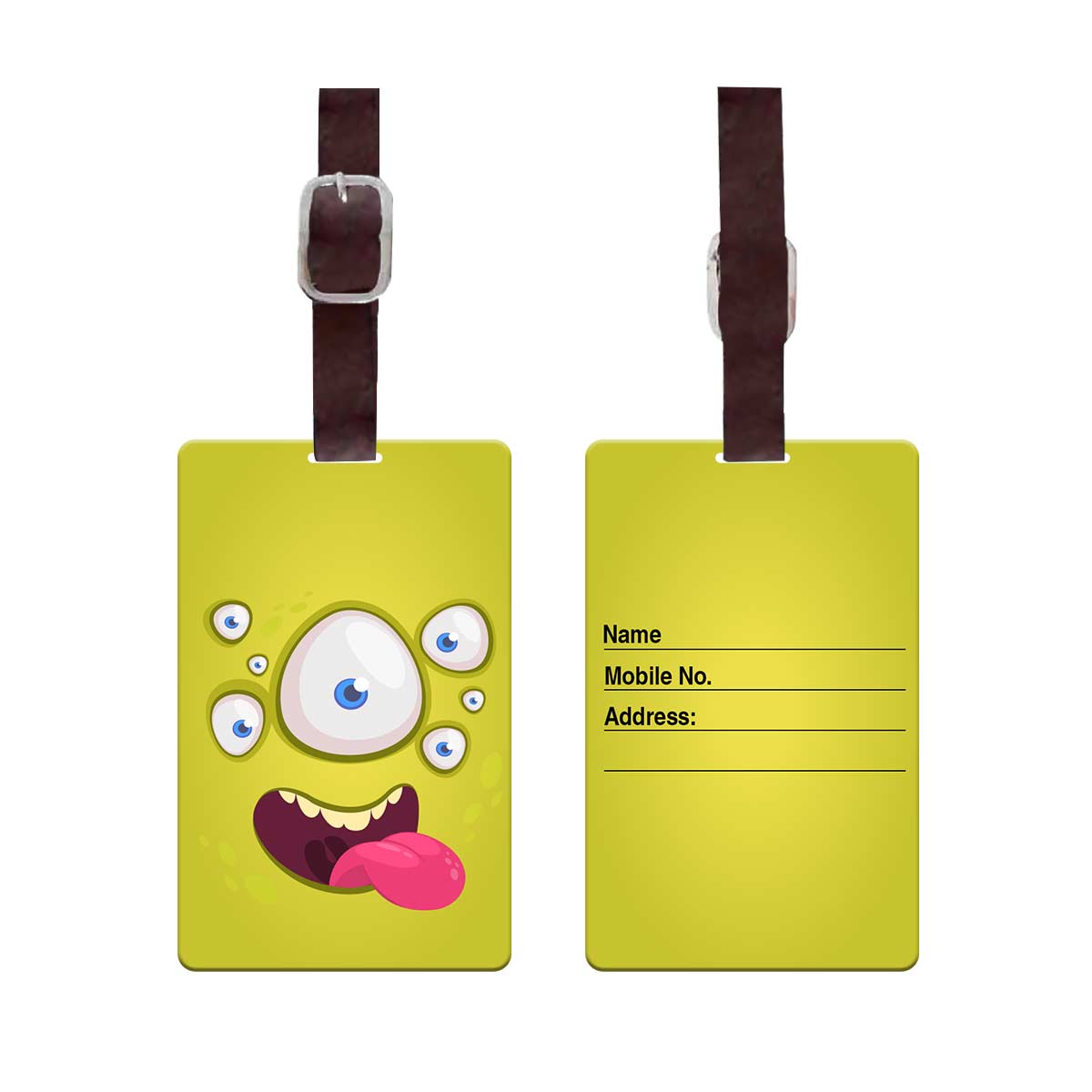 Personalised Green Monster Luggage Tag