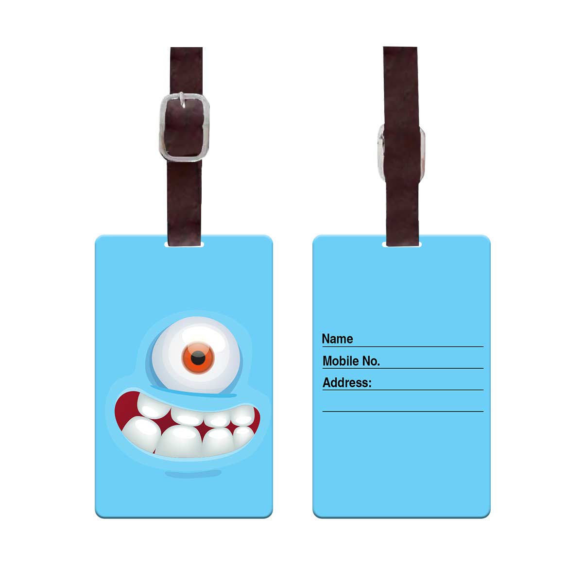 Personalised Blue Monster Luggage Tag