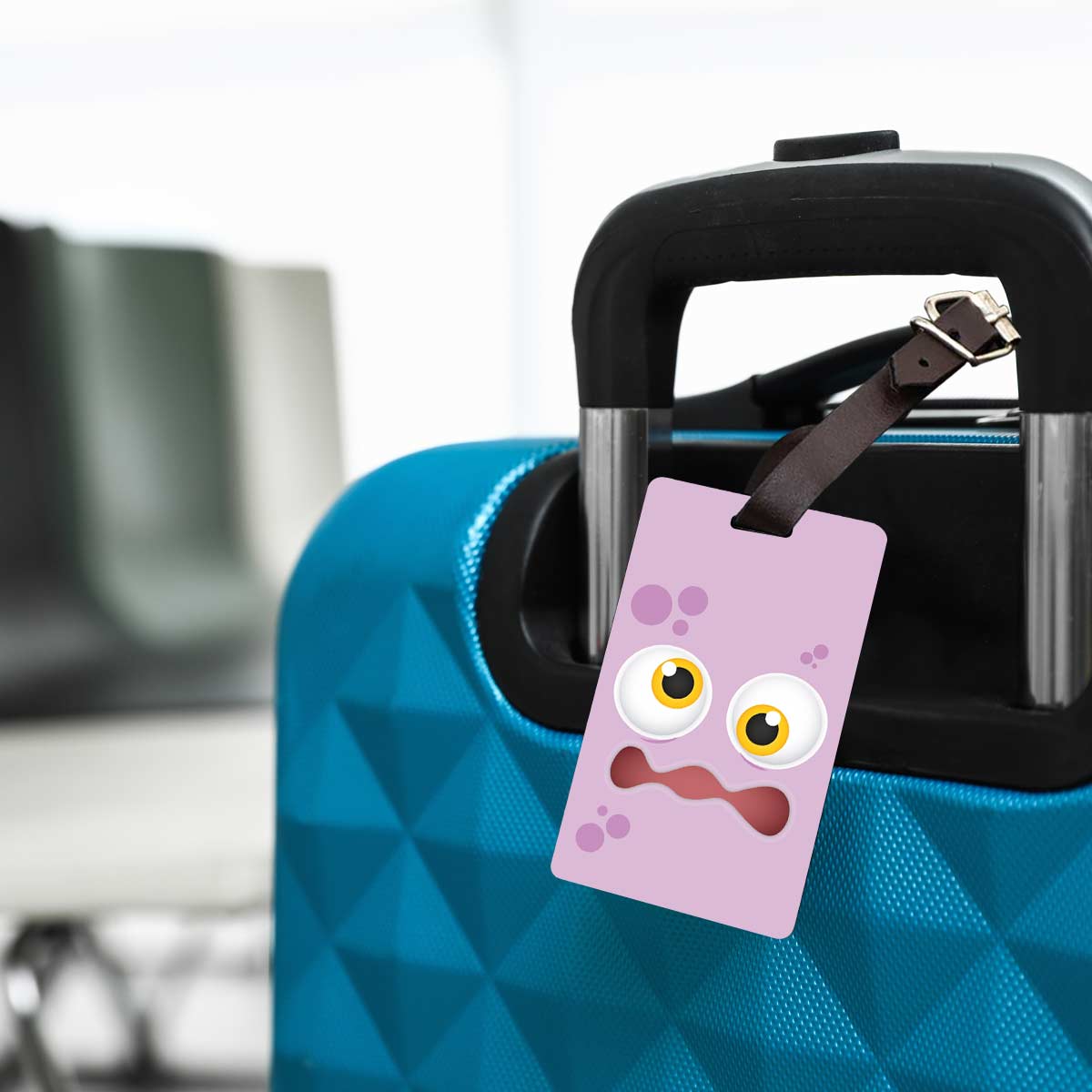 Personalised Pink Monster Luggage Tag