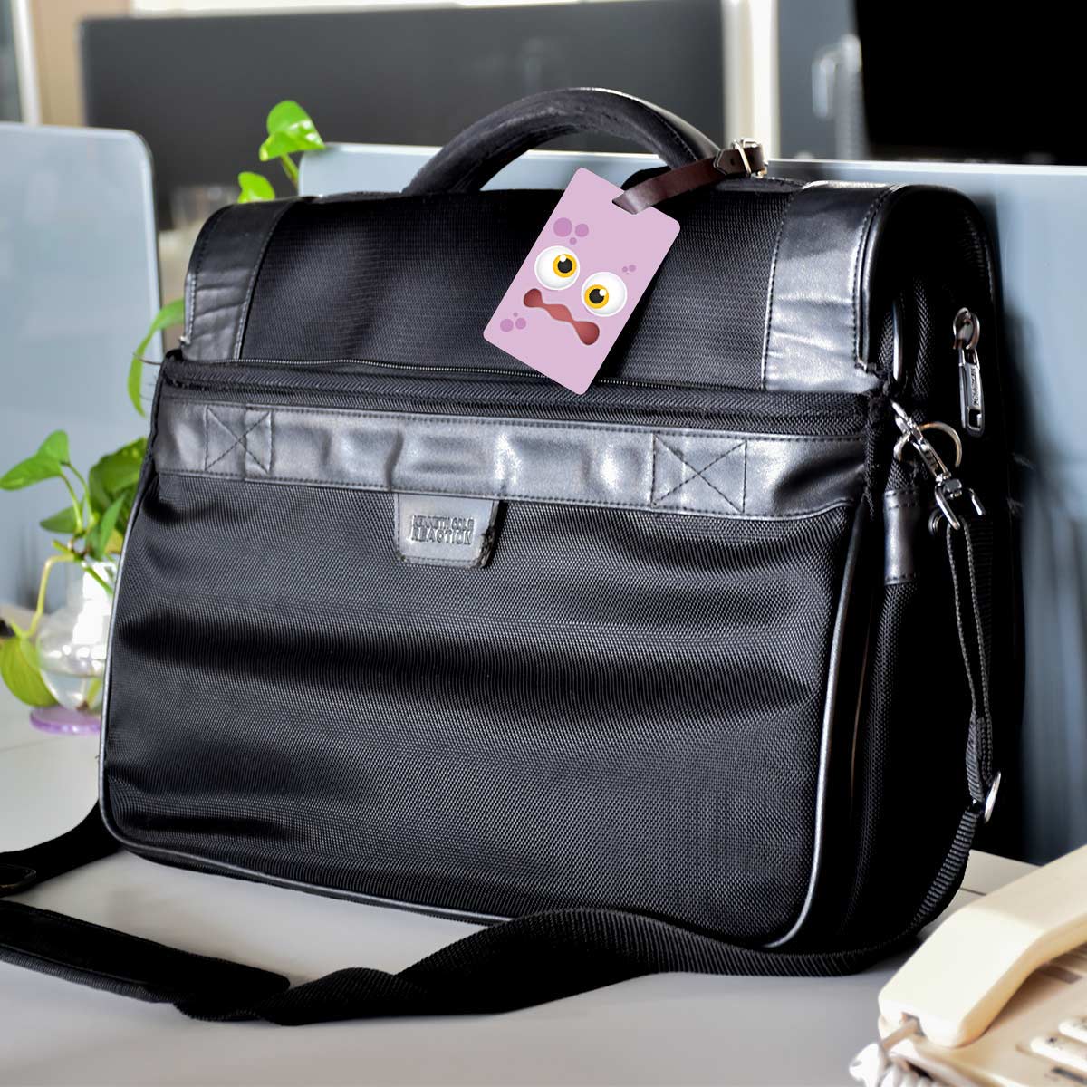 Personalised Pink Monster Luggage Tag