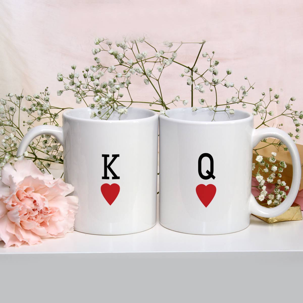 King & Queen Set of 2 Ceramic Coffee Mug Gift for Valentine's Day