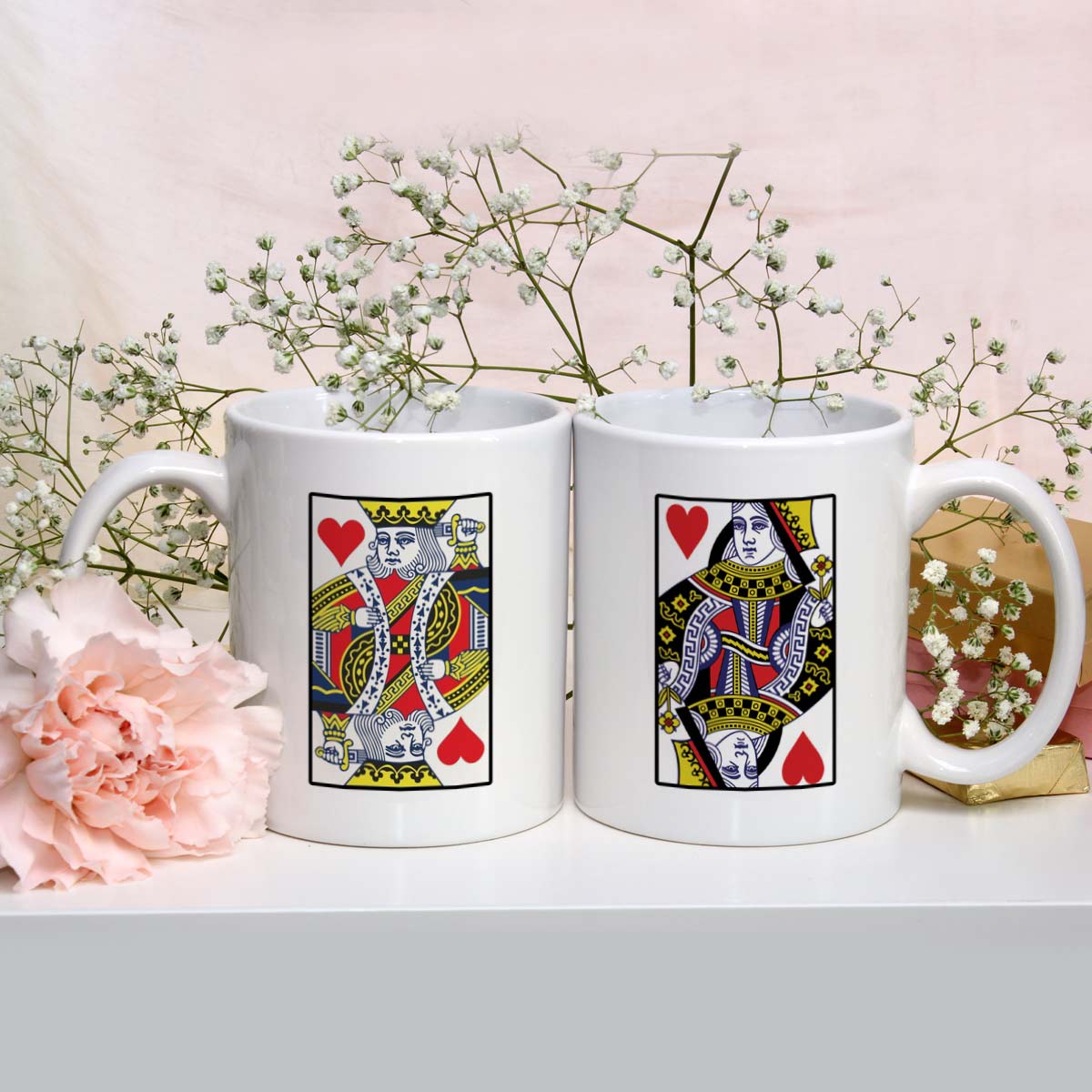 King & Queen Set of 2 Ceramic Coffee Mug Gift for Valentine's Day