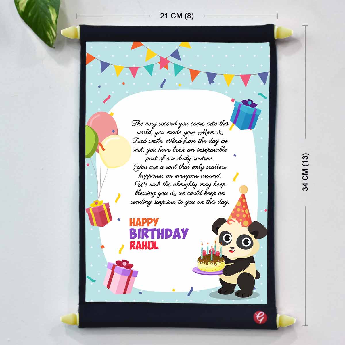 Personalized Message Printed Birthday Scroll from Mom & Dad